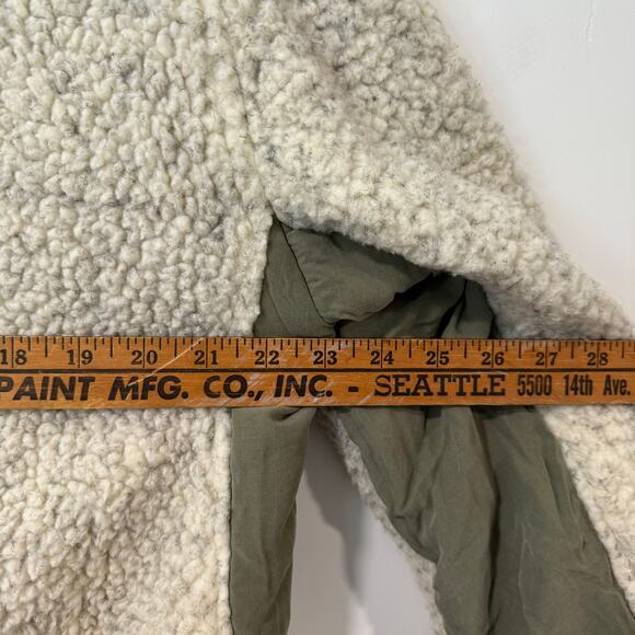 Free People We The Free Women's Rivington Sherpa Jacket Fleece Cream Green Small - Picture 5 of 9